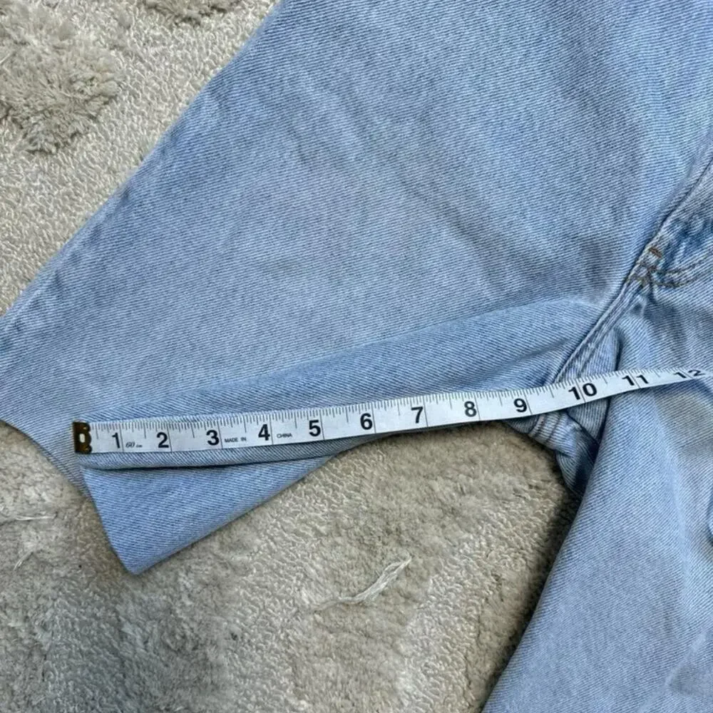 Bongo Light Wash 100% Cotton Long Denim Skater Jorts Shorts Size 9